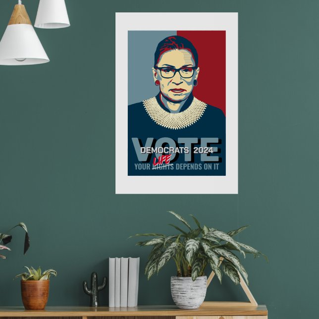 Ruth Bader Ginsburg Pro-Choice Vote 2024 Poster (Living Room 1)