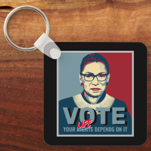 Ruth Bader Ginsburg Pro-Choice Vote 2024 Womens Key Ring