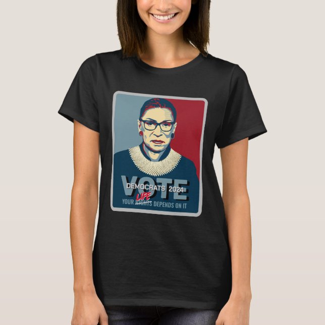 Ruth Bader Ginsburg Pro-Choice Vote 2024 Womens T-Shirt (Front)