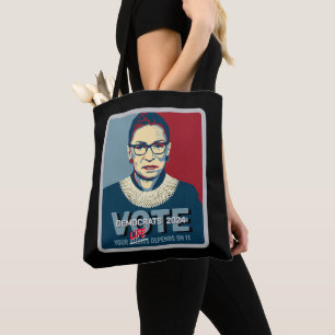 Ruth Bader Ginsburg Pro-Choice Vote 2024 Womens Tote Bag