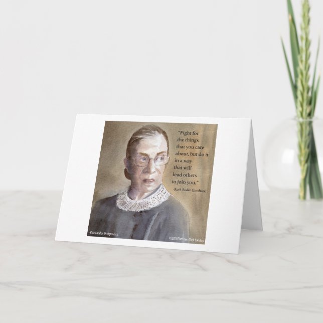 Ruth Bader Ginsburg & Quote Holiday Card (Front)