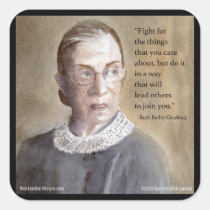 Ruth Bader Ginsburg & Quote Square Sticker