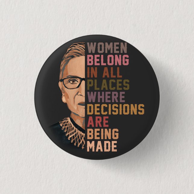 Ruth Bader Ginsburg RBG 3 Cm Round Badge (Front)