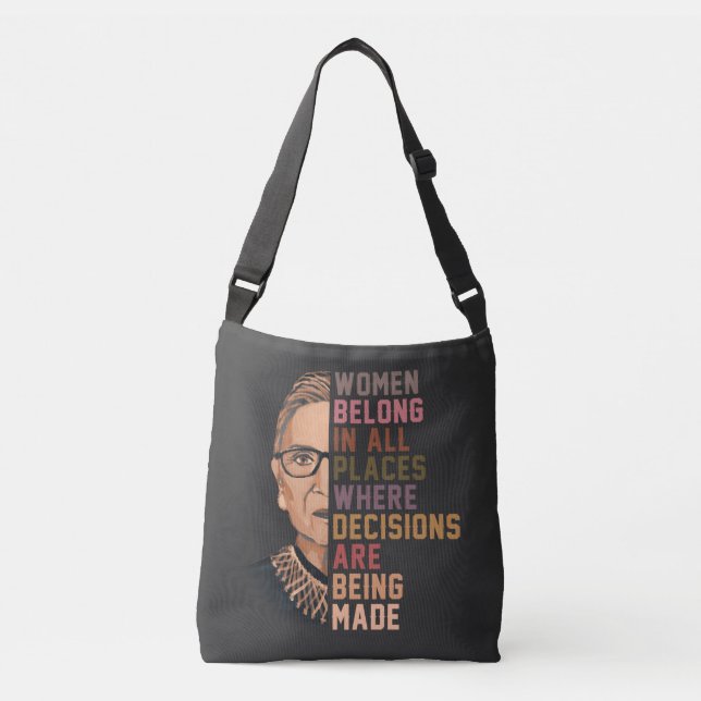 Ruth Bader Ginsburg RBG Crossbody Bag (Front)