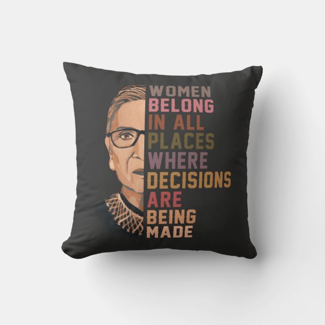 Ruth Bader Ginsburg RBG Cushion (Front)