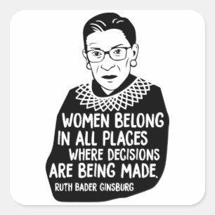 Ruth Bader Ginsburg RBG Square Sticker