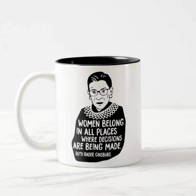 Ruth Bader Ginsburg RBG Two-Tone Coffee Mug (Left)