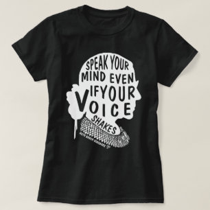 Ruth Bader Ginsburg RGB Lace Collar Speak Quote T-Shirt