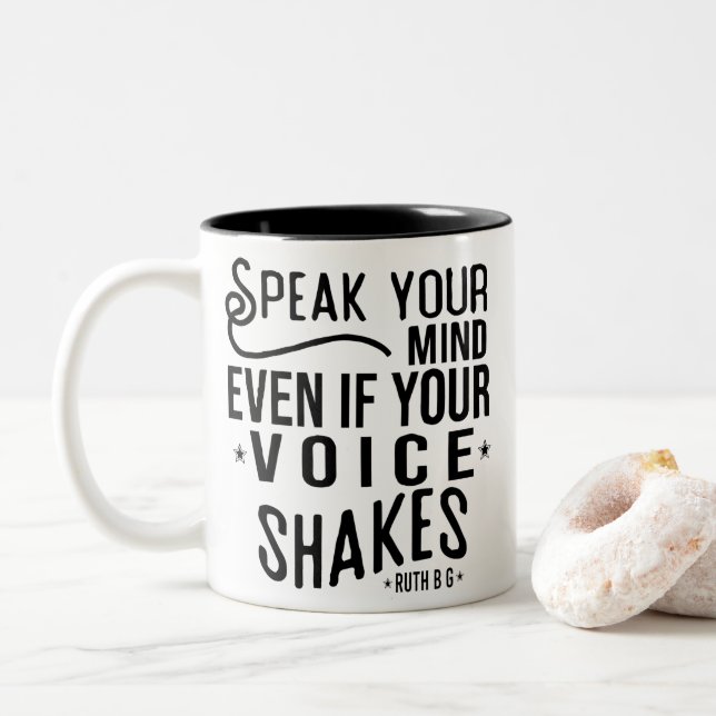 Ruth Bader Ginsburg, Ruth Feminist Political Icon Two-Tone Coffee Mug (With Donut)