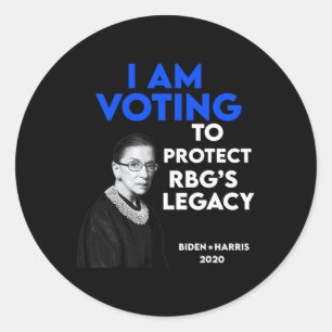 Ruth Bader Ginsburg&#';s Legacy Vote Biden 2020 Classic Round Sticker