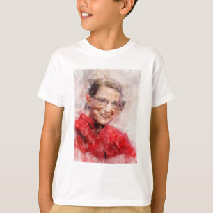 Ruth Bader Ginsburg Smiling Watercolor Portrait R T-Shirt