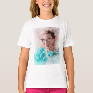 Ruth Bader Ginsburg Smiling Watercolor Portrait T T-Shirt