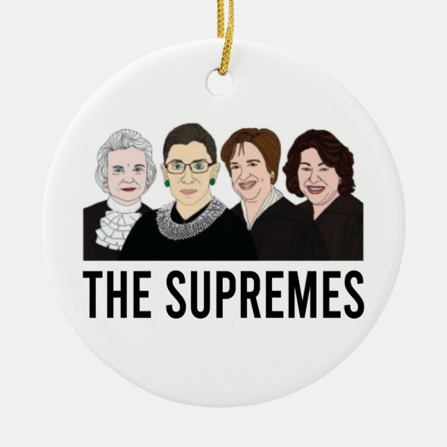 Ruth Bader Ginsburg, Supreme Court Women Ceramic Tree Decoration (Front)