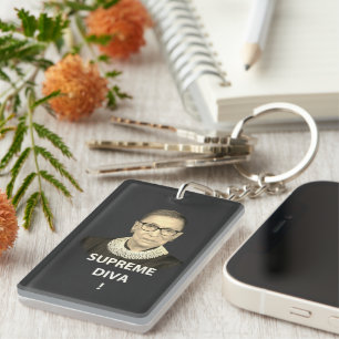 Ruth Bader Ginsburg Supreme Diva Tinted Acrylic Key Ring