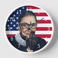 Ruth Bader Ginsburg with American flag