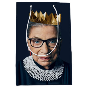 Ruth Bader Ginsburg with Gold Crown   Medium Gift Bag