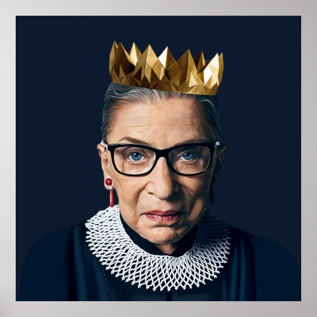 Ruth Bader Ginsburg with Gold Crown   Poster (Front)
