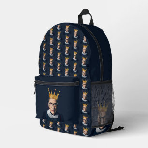 Ruth Bader Ginsburg with gold crown Printed Backpack