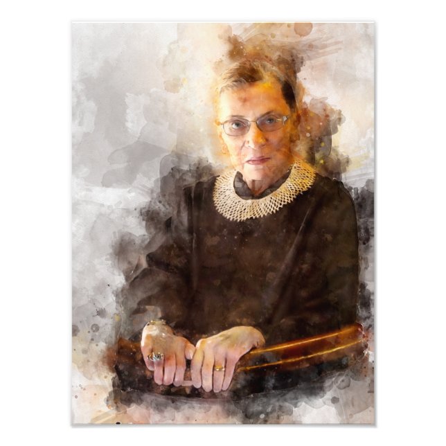 Ruth Bader Ginsburg with Judge Robe Portrait Photo Print (Front)
