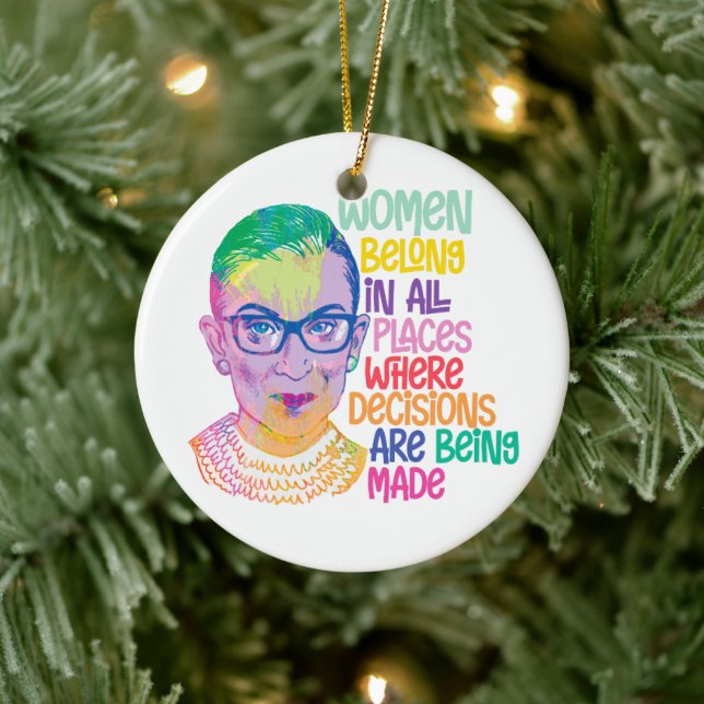 Ruth Bader Ginsburg Women Belong In All Places Ceramic Tree Decoration (Tree)