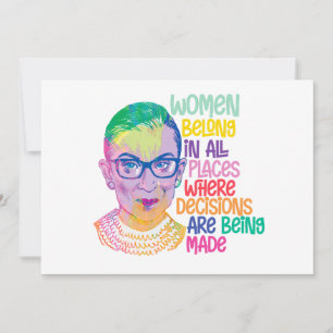 Ruth Bader Ginsburg Women Belong In All Places Holiday Card