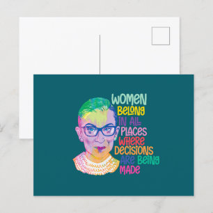 Ruth Bader Ginsburg Women Belong In All Places Postcard