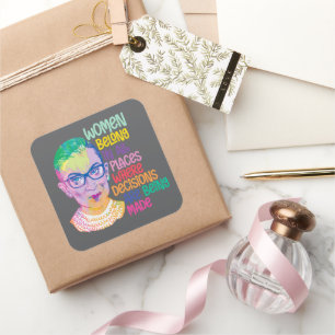 Ruth Bader Ginsburg Women Belong In All Places Square Sticker