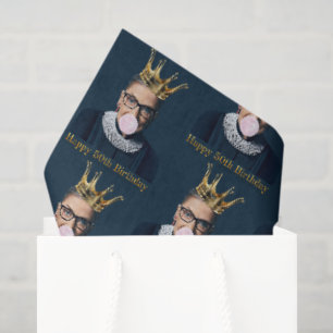 Ruth Ginsburg Crown Gum Happy 50th Birthday Tissue Paper