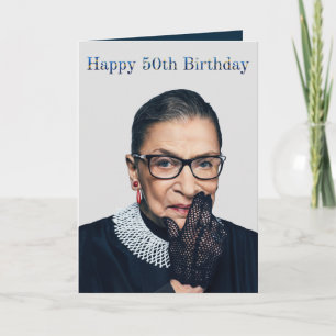 Ruth Ginsburg Glove Happy 50th Birthday Card