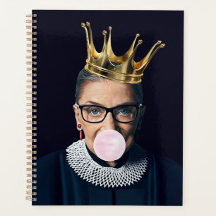 Ruth Ginsburg gold crown blowing pink gum Planner