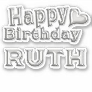 Ruth Happy Birthday silver Sticker