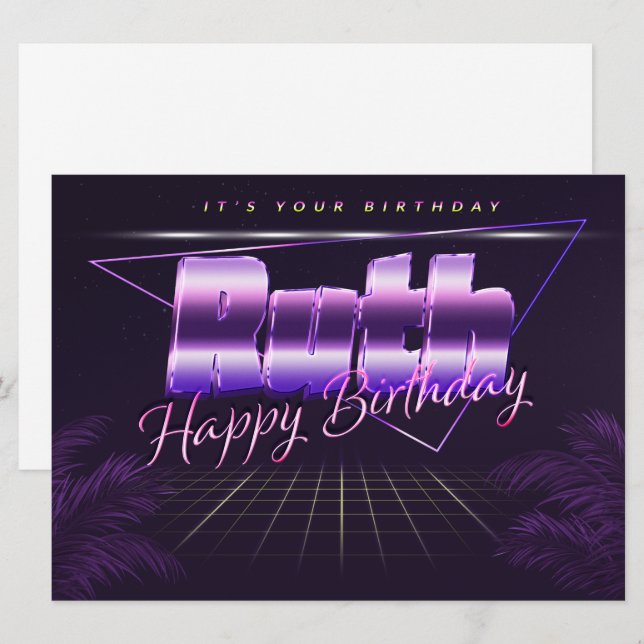 Ruth Name First name purla retro card Birthday (Front/Back)