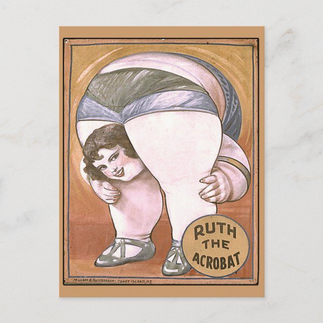 Ruth the Acrobat Circus Poster Postcard (Front)