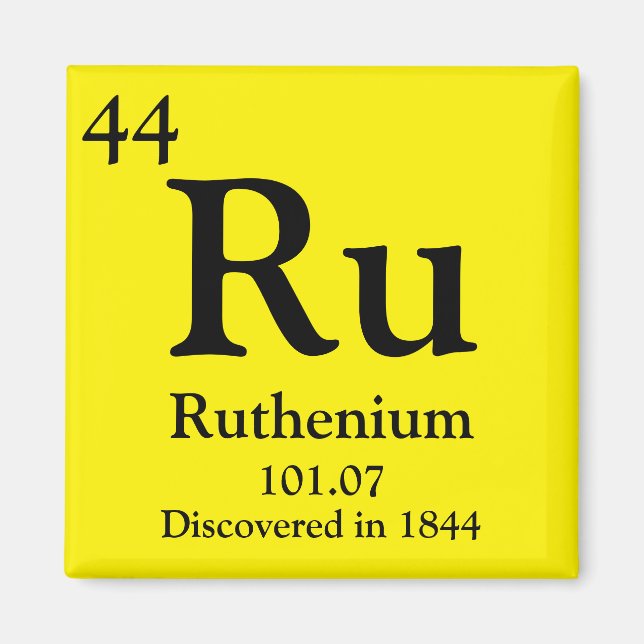 Ruthenium Periodic Table Magnet (Front)