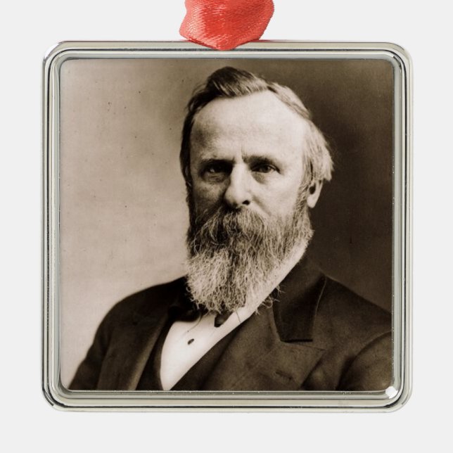 Rutherford B. Hayes 19th President Metal Tree Decoration (Front)