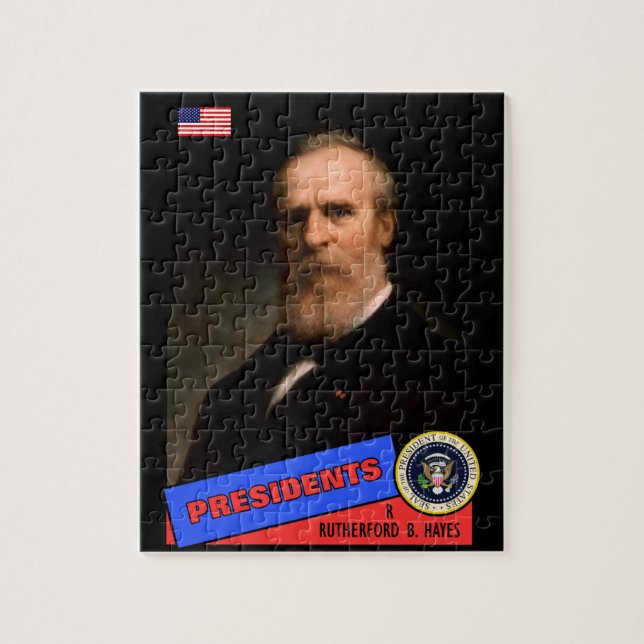 Rutherford B. Hayes Baseball Card Jigsaw Puzzle (Vertical)
