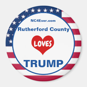 Rutherford County LOVES TRUMP Patriotic Fridge Magnet