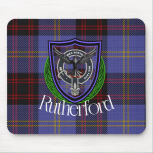 Rutherford Scottish Clan Tartan and Crest Mouse Mat