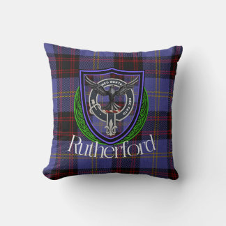 Rutherford Scottish Clan Tartan & Crest Cushion