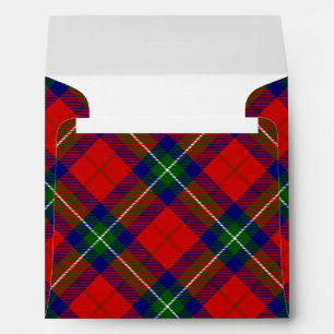 Ruthven tartan red green blue plaid envelope