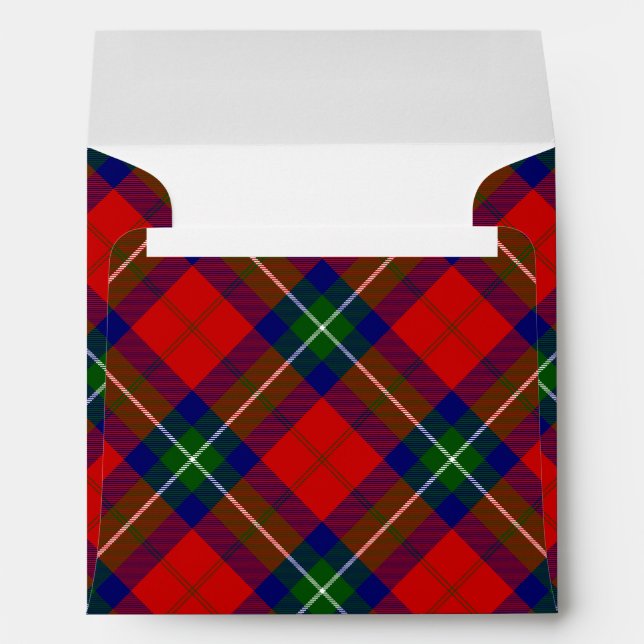 Ruthven tartan red green blue plaid envelope (Back (Bottom))