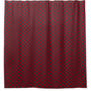 Ruthven tartan red green blue plaid shower curtain