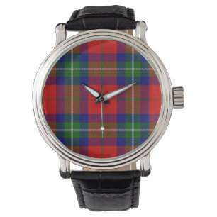 Ruthven tartan red green blue plaid watch