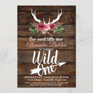 Rutic Deer Birthday Invitation