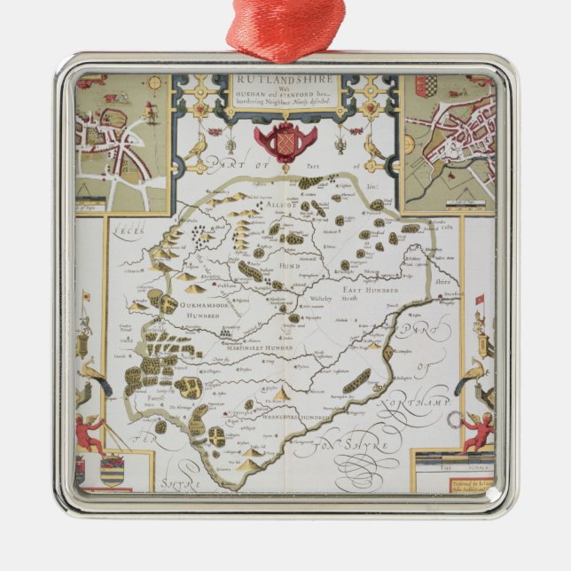 Rutlandshire with Oukham and Stanford Metal Tree Decoration (Front)