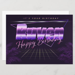 Ruven Name First Name pura retro card Birthday