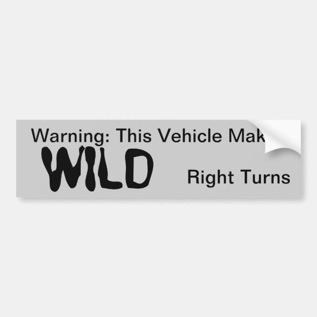 RV Bumper Sticker - Wild Right Turns (Front)