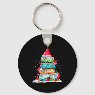 Rv Camng Camper Travel Vacation Christmas Tree Xma Key Ring
