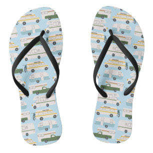 RV Campervan vanlife Motorhome Trailer CUSTOM Blue Flip Flops