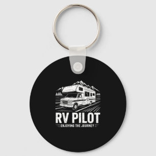Rv camping camper rv pilot enjoying the journey  key ring